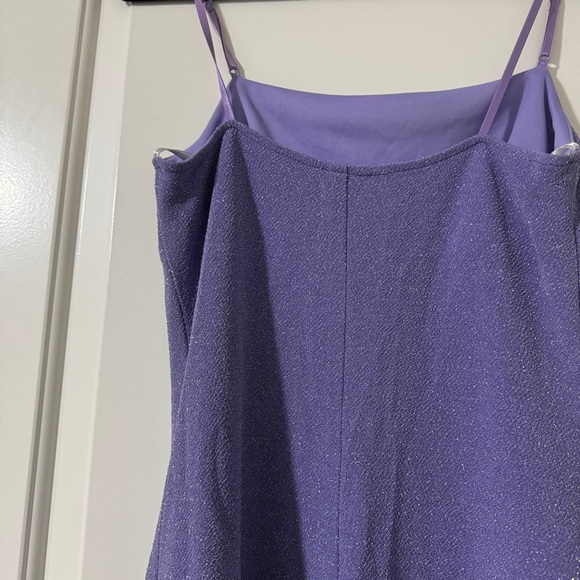 Spaghetti Strap Glitter Lavender Dress - Picture 4 of 5